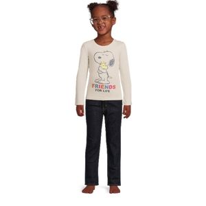 Garanimals Girls Peanuts Graphic Tee with Long Sleeves
